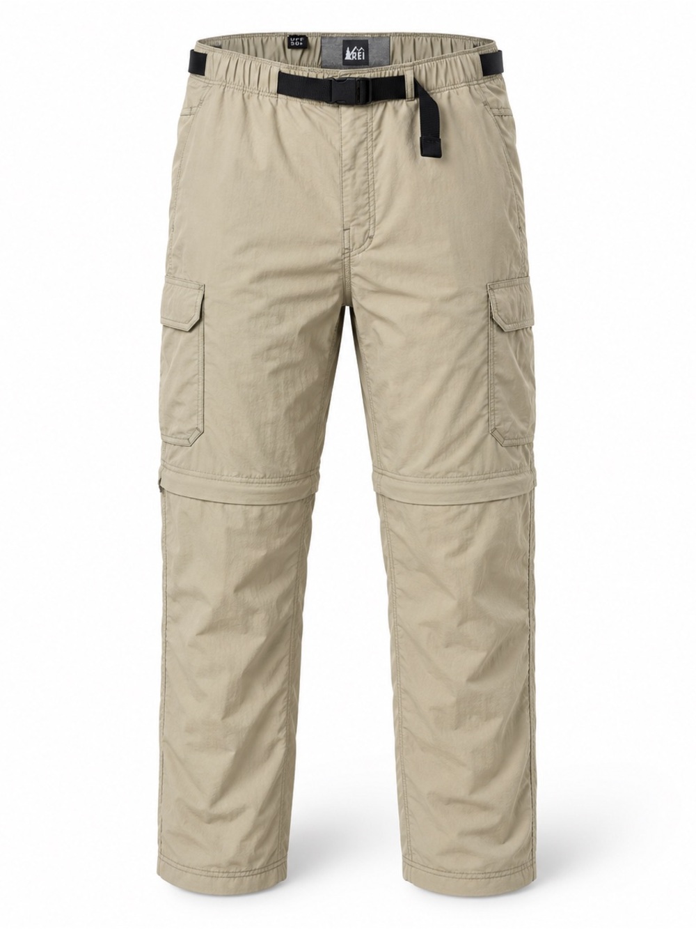 REI Men’s XL 36 Convertible Hiking Cargo Pants UPF 50 Nylon Khaki Belted Trail